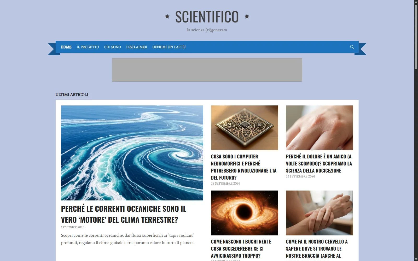 Home page del blog Scientifico